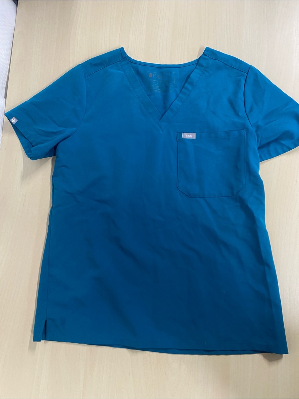 FIGS Teal Scrub Top Women’s Medium Technical Collection V-Neck